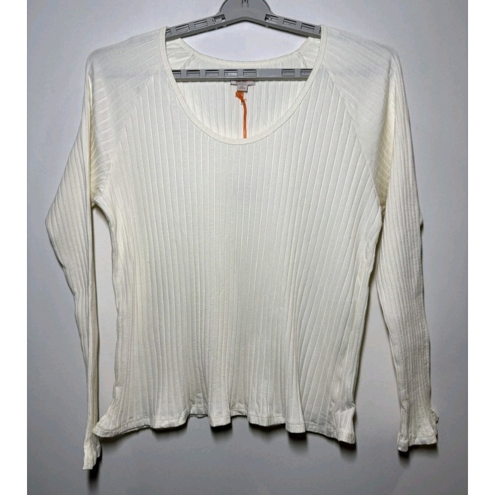 Women's Slim Fit Long Sleeve Ribbed T-Shirt - Knox Rose White XXL